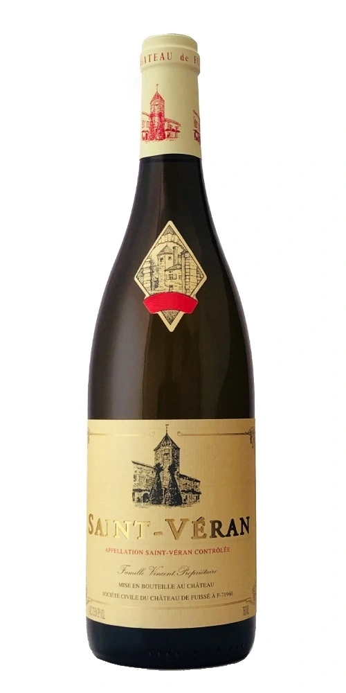 Flasche Saint-Véran Wein mit Château de Fuissé Etikett