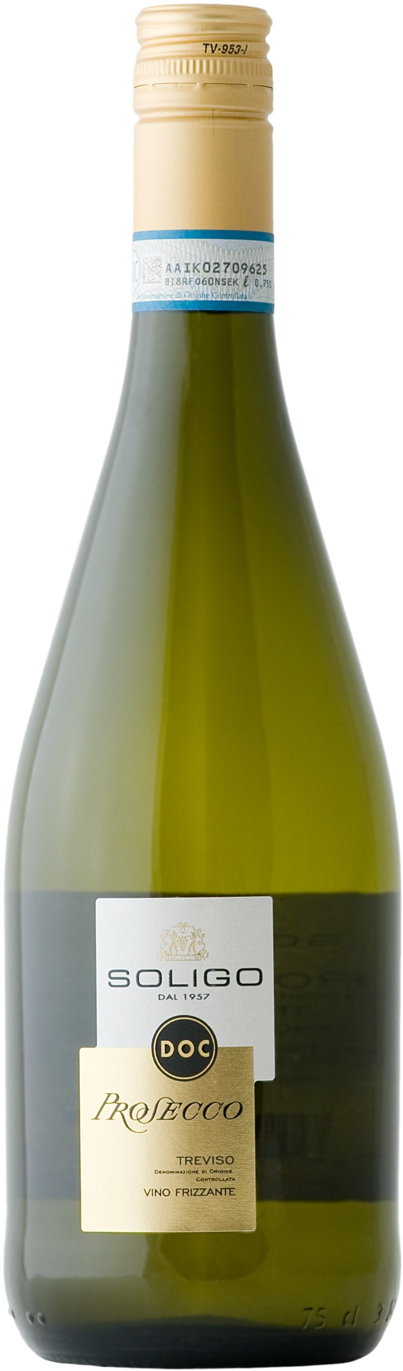 Wein Soligo Prosecco Treviso, DOC, Vino Frizzante, 75cl Flasche, italienischer Schaumwein
