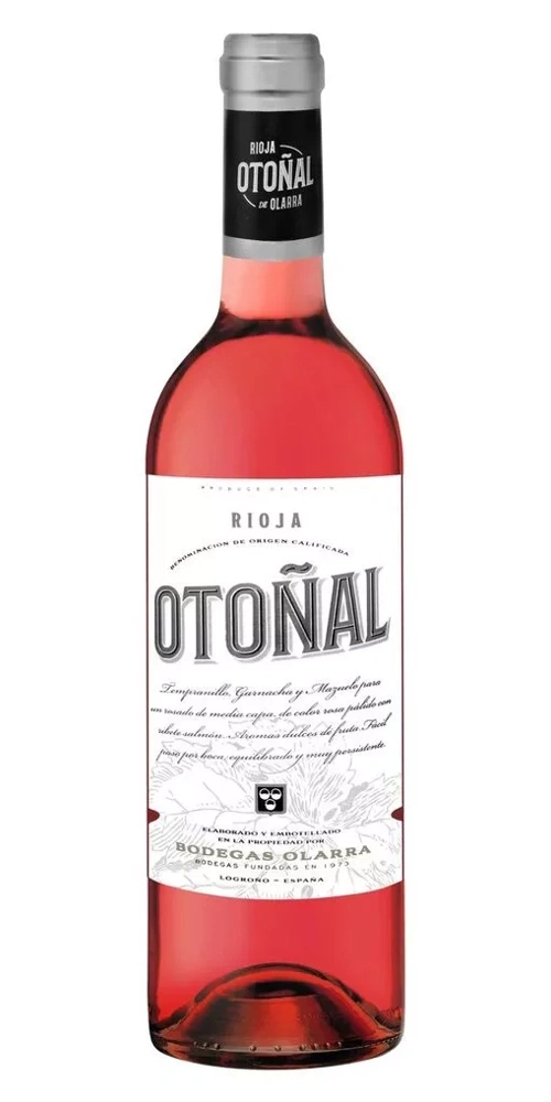 Eine Flasche Otonal Roséwein von Bodegas Ollarra in Rioja, Spanien.