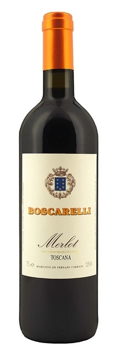 Wein Flasche Merlot Toscana Boscarelli, rot, Etikett, Glas