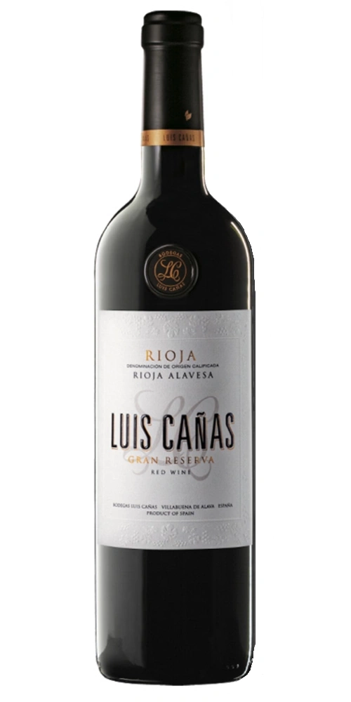Eine Flasche Luis Cañas Rotwein mit dem Etikett Rioja Alavesa Gran Reserva
