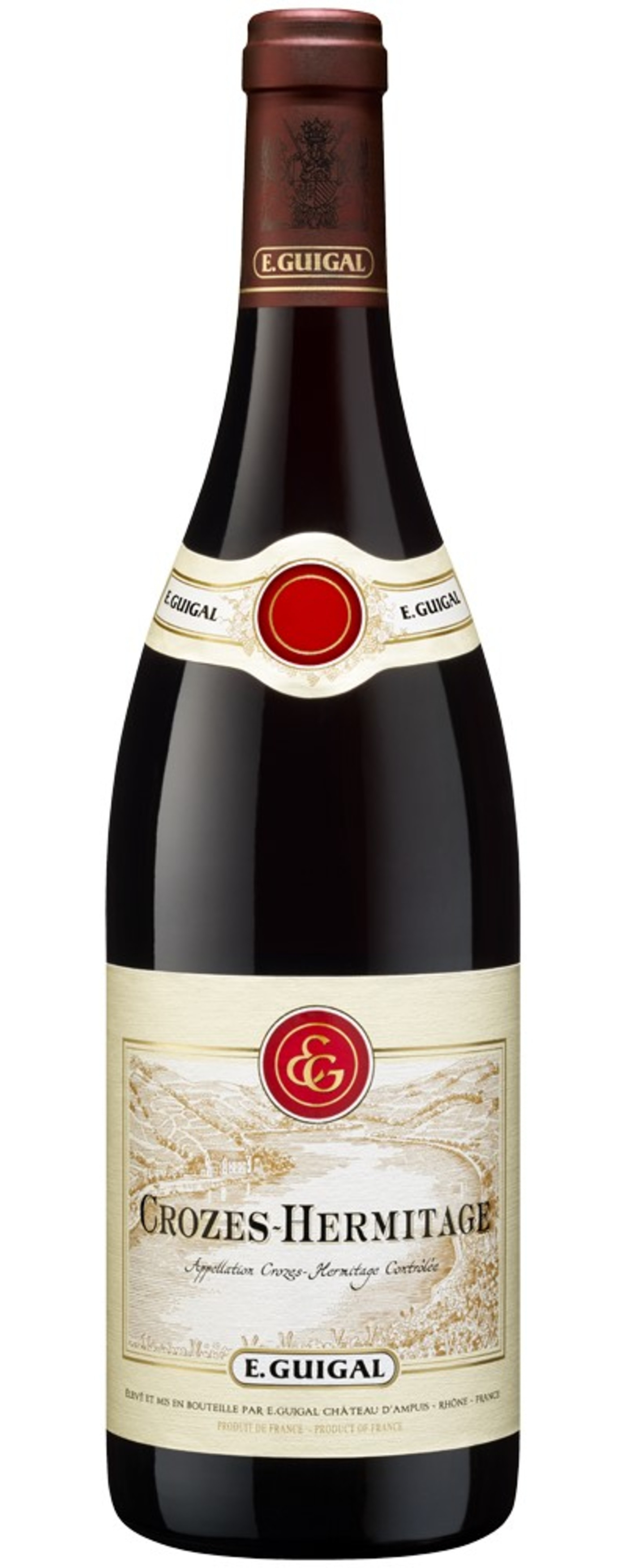 Wein, Crozes-Hermitage, E. Guigal, Flasche, Rotwein, Etikett, Frankreich, Alkohol, Getränk, Weinprobe