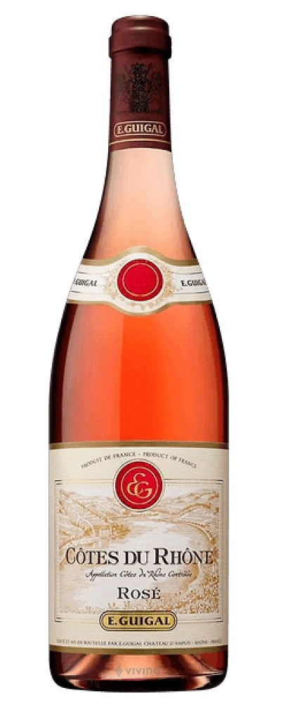 Wein, Rosé, Côtes du Rhône, E. Guigal, Produkt aus Frankreich, Flasche, Etikett, Getränk, Weinprobe