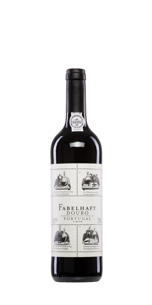Eine Flasche Rotwein von Fabelhaft Douro, Portugal.