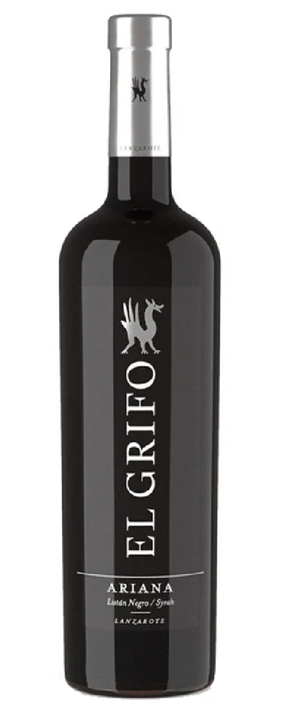 Eine Flasche Rotwein mit dem Etikett El Grifo Ariana Lanzarote