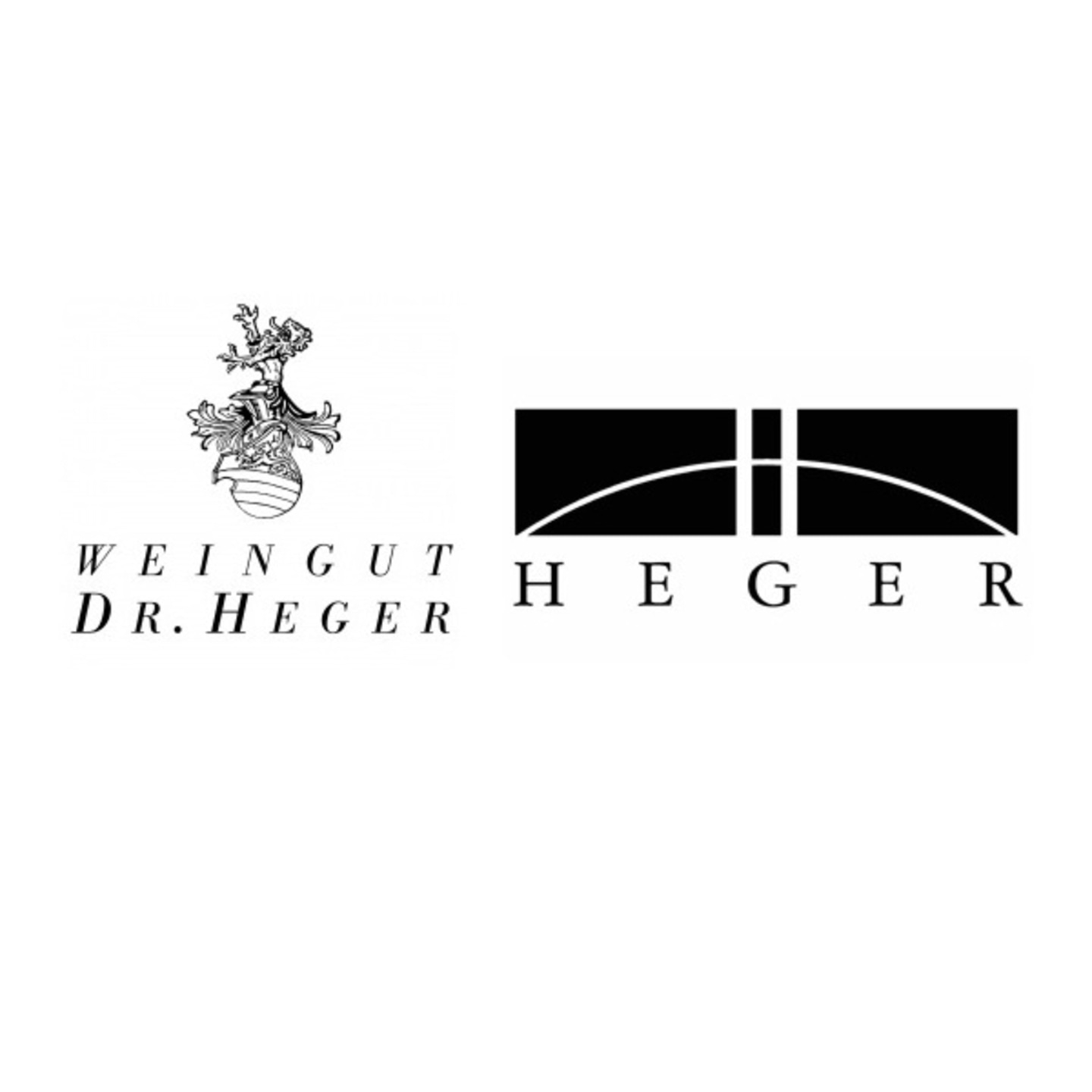 Logo von Weingut Dr. Heger mit Wappen und Schriftzug.