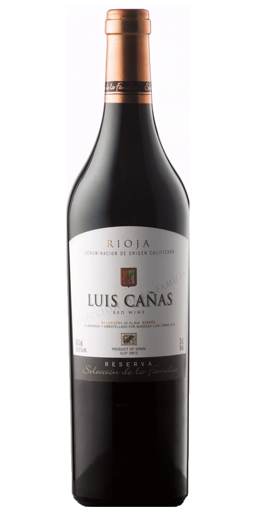 Eine Flasche Rotwein von Luis Canas, Rioja Reserva Selección de la Familia.
