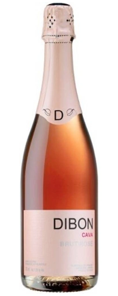 Eine Flasche Dibon Cava Brut Rose Sekt mit rosa Farbe.