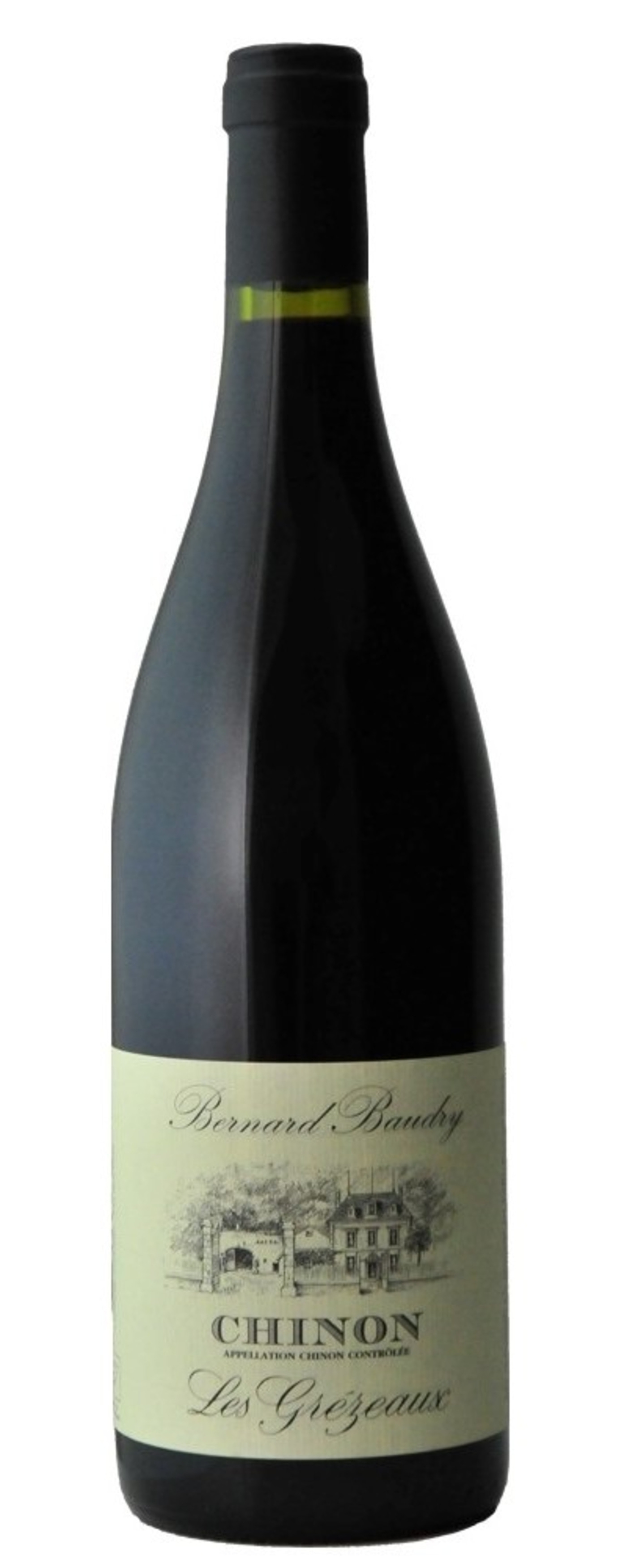 Wein-Flasche mit Etikett 'Bernard Baudry Chinon Les Grézeaux'