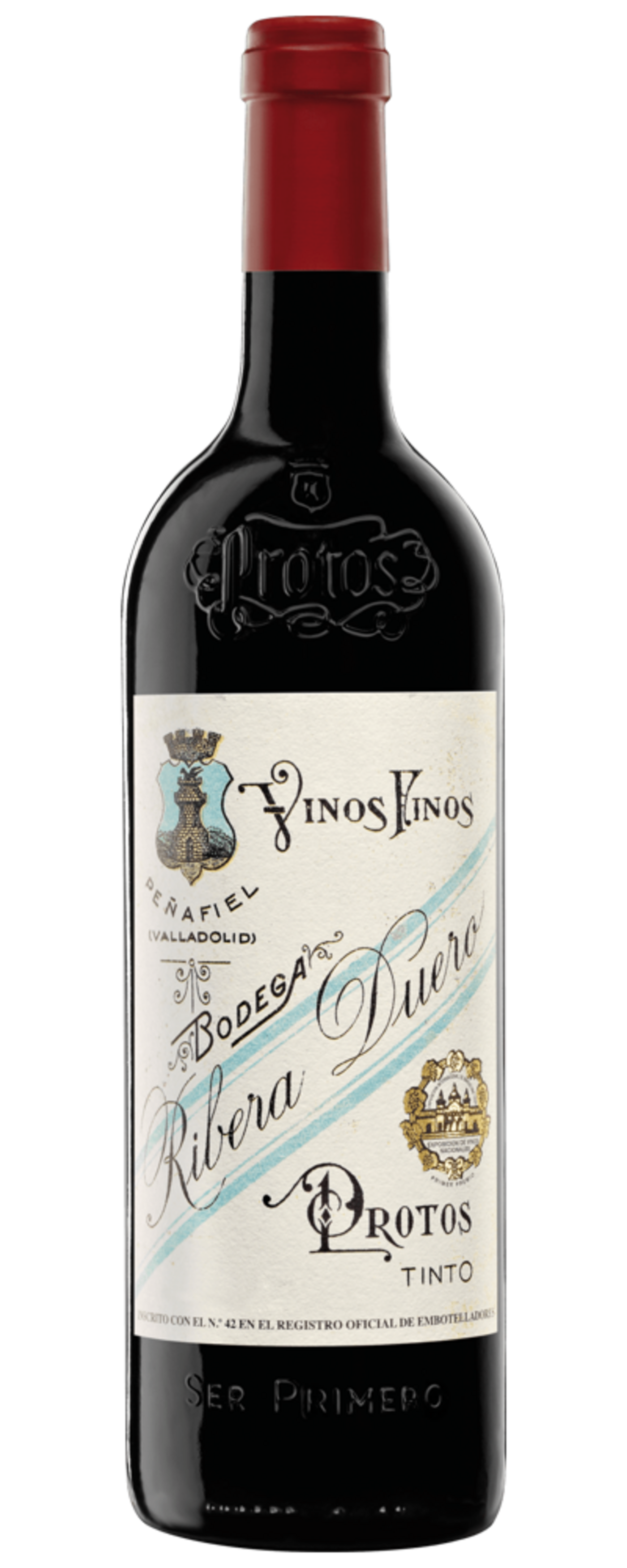 Wein-Flasche Protos Tinto Ribera Duero, spanischer Rotwein, edel, elegant, dunkel