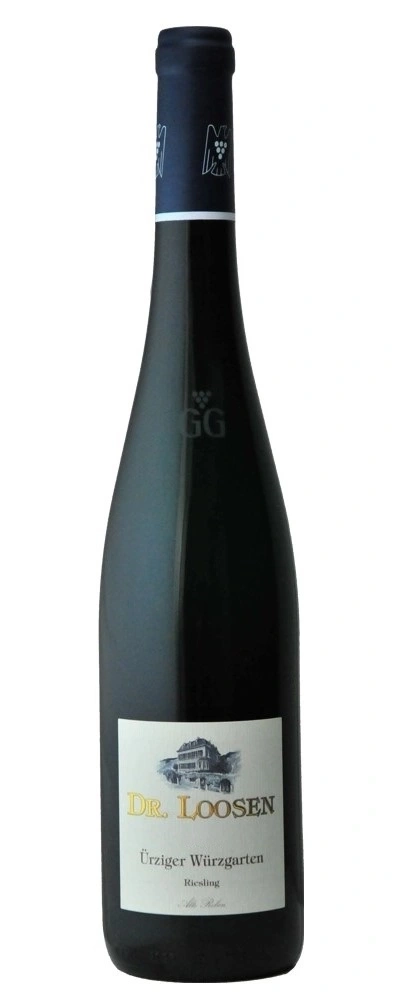 Weinflasche von Dr. Loosen, Ürziger Würzgarten Riesling, dunkelblau
