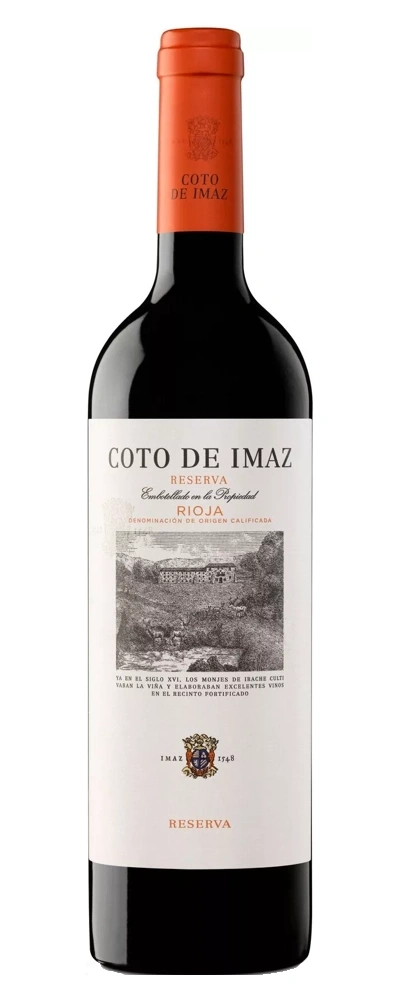 Wein Coto de Imaz Reserva Rioja, Rotwein, Flasche, Etikett, Text, Marke, Alkohol