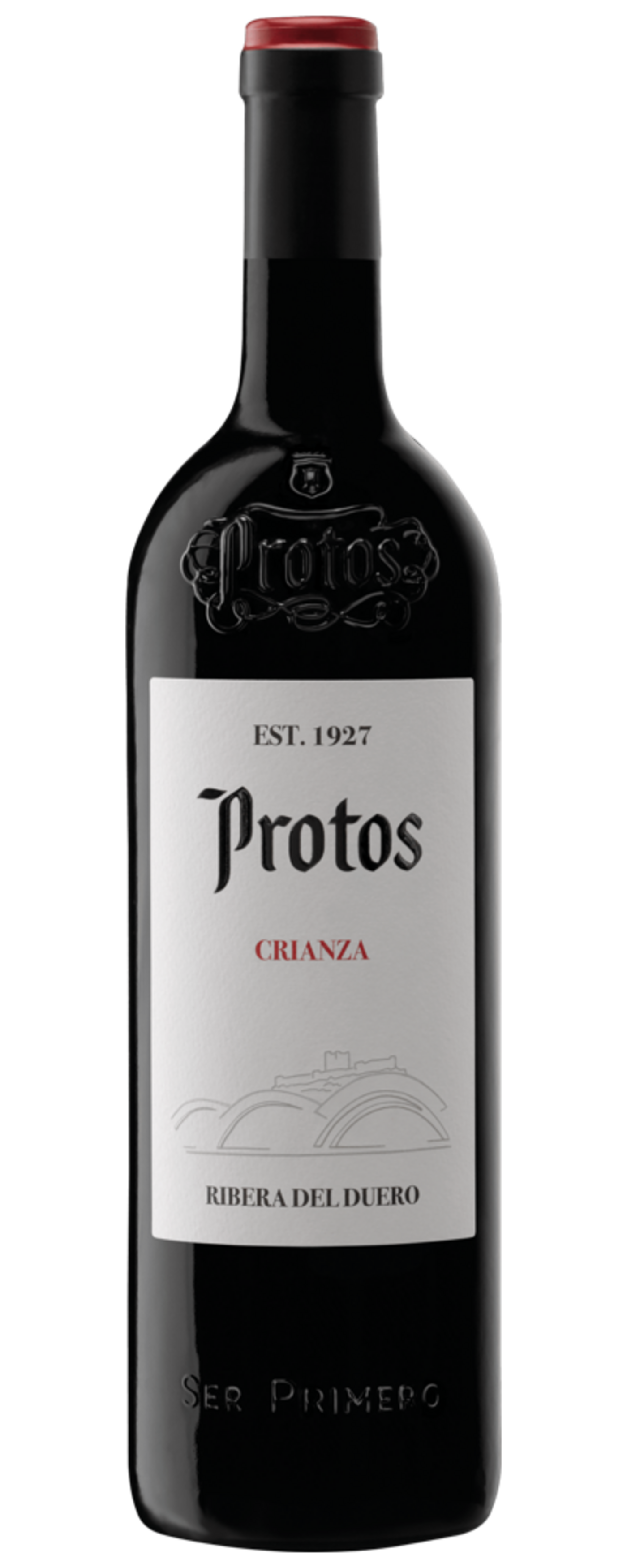Protos Crianza Wein, Flasche mit roter Kapsel, Ribera del Duero, Est. 1927