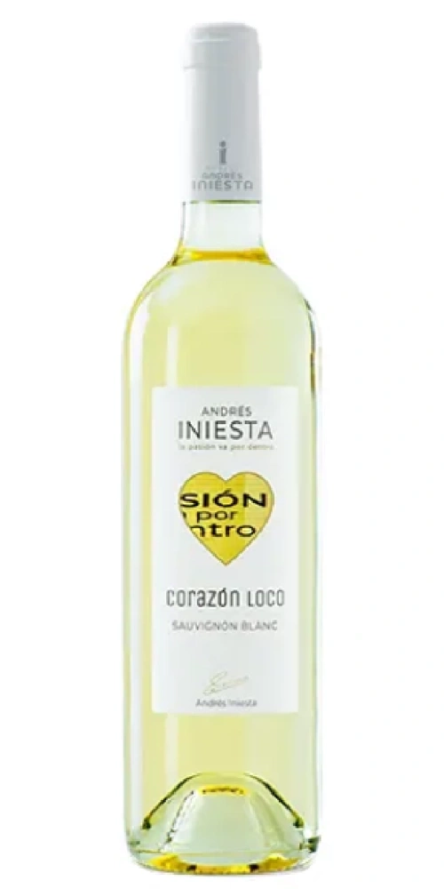 Eine Flasche weißer Wein von Andres Iniesta