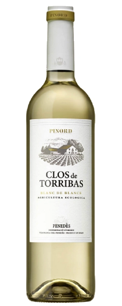 Eine Flasche Weißwein von Pinord Clos de Torribas, Penedès.
