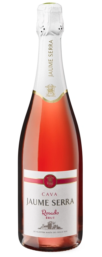 Eine Flasche Jaume Serra Rosado Cava Brut mit rotem Wein
