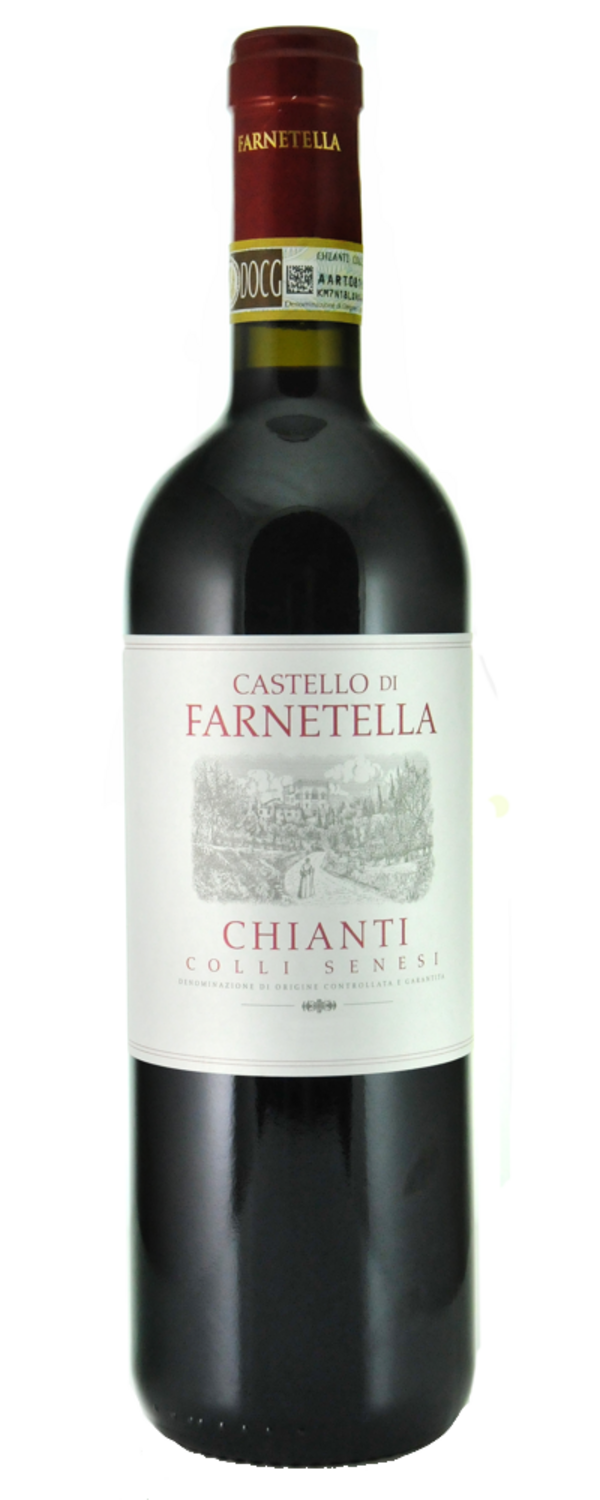 Wein-Flasche mit Etikett 'Castello di Farnetella Chianti Colli Senesi'