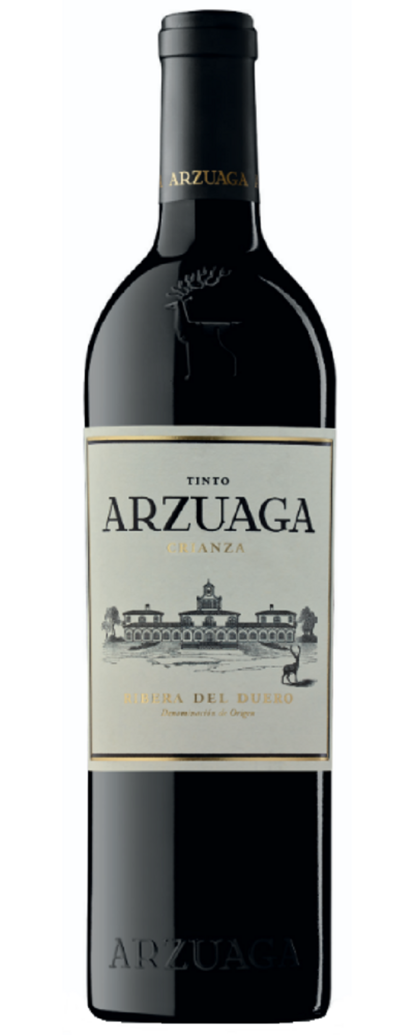 Wein Arzuaga Crianza Tinto, Flasche mit Etikett, schwarz und weiß