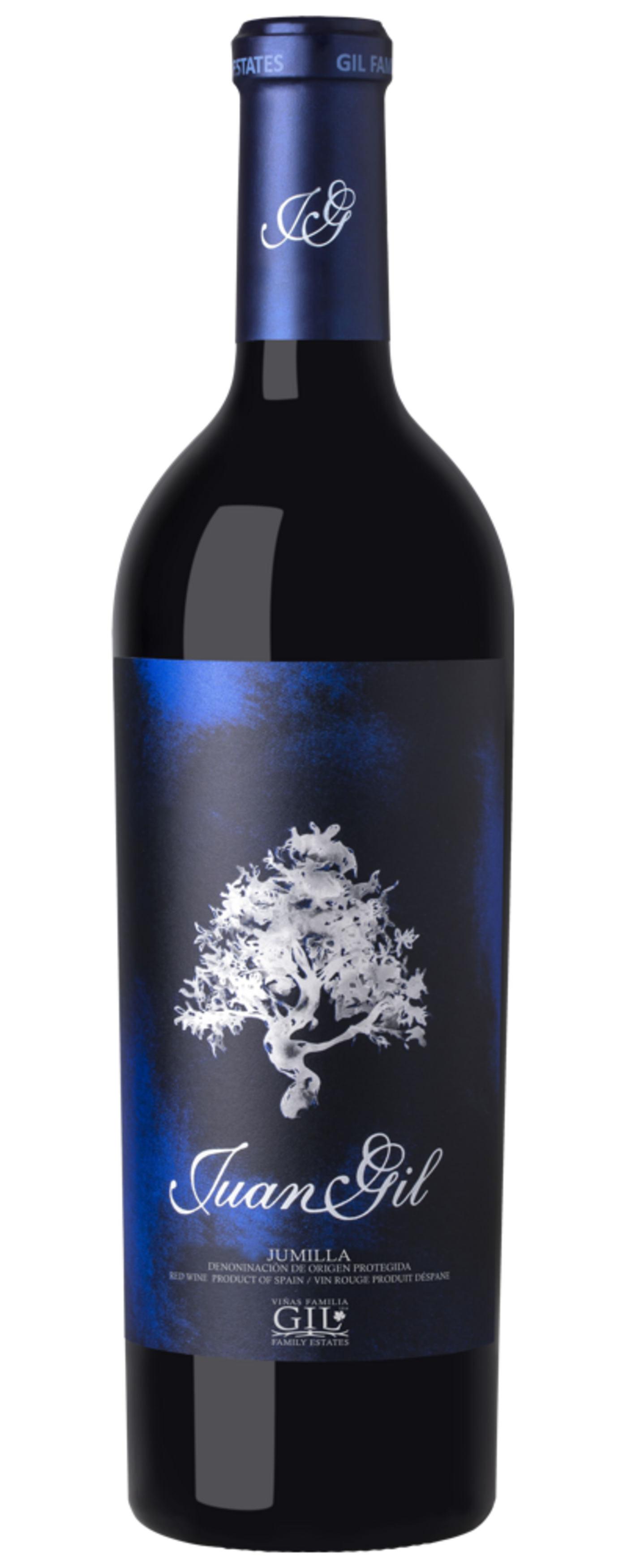 Wein Juan Gil, Jumilla, Rotwein, Flasche, Etikett, Baum, blau, Familie, Estates, Gil