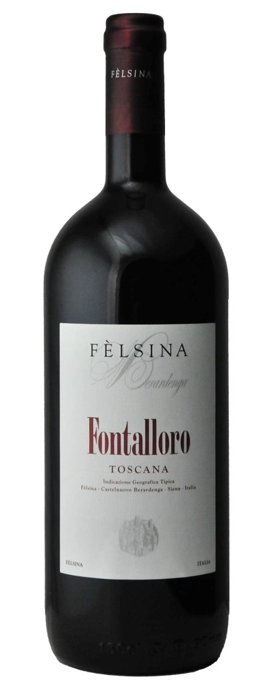 Wein-Flasche mit dem Namen Fontalloro, Toscana, Felsina, Italien.