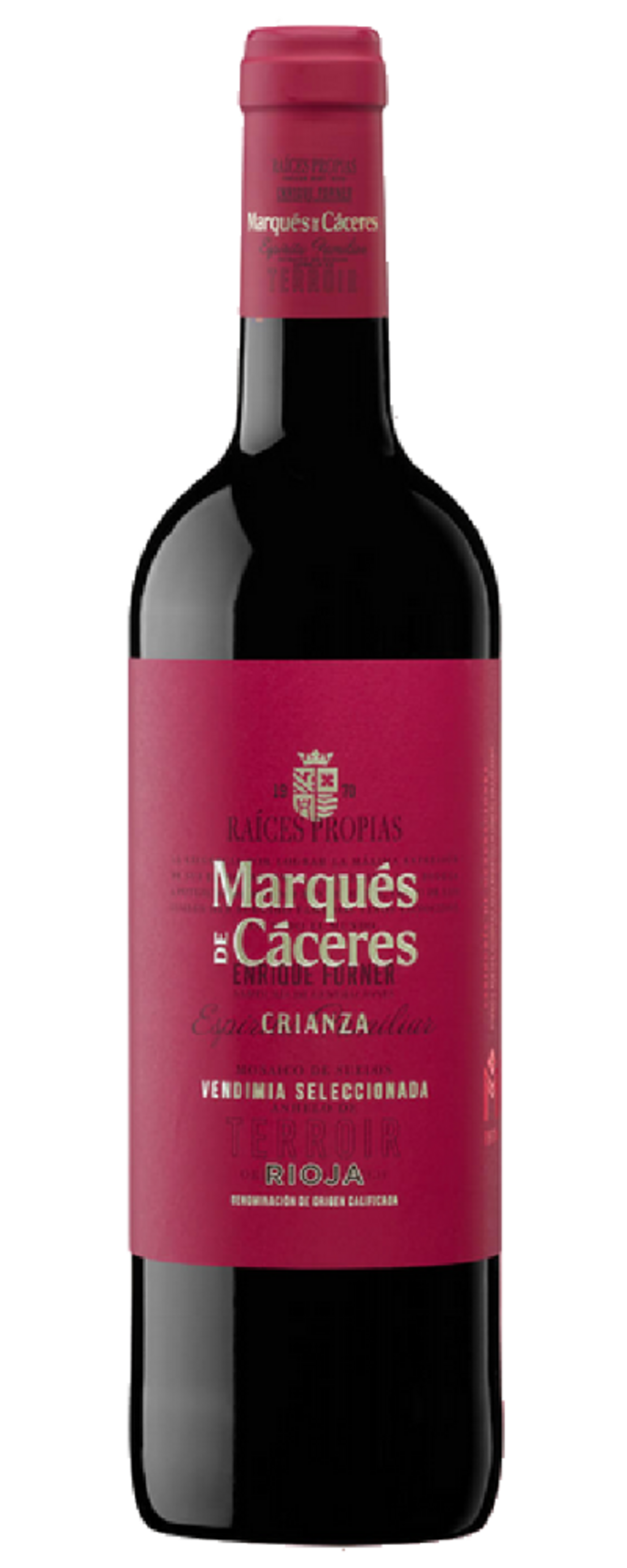 Wein-Flasche von Marqués de Cáceres, Rioja, Esp. Crianza, Terroir, rot