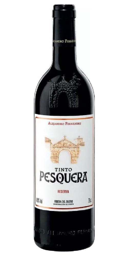 Eine Flasche Rotwein von Pesquera Reserva, ein spanisches Weingut.