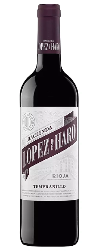 Rotweinflasche mit "Hacienda Lopez de Haro" Aufschrift