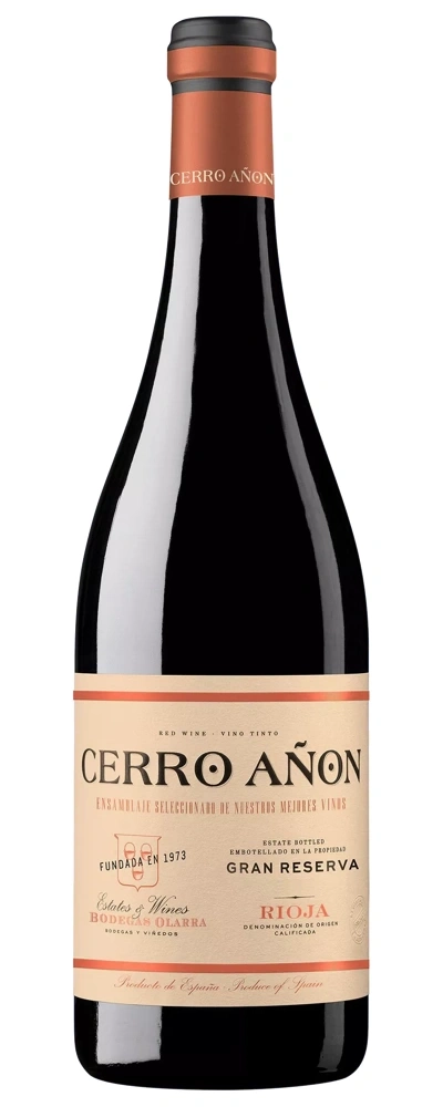 Wein-Etikett von Cerro Añon Gran Reserva, rot, spanisch, Rioja, 1973, Estates & Wines