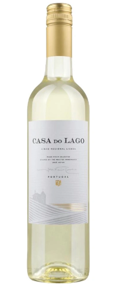 Eine Flasche wei
swein mit dem Etikett CASA DO LAGO