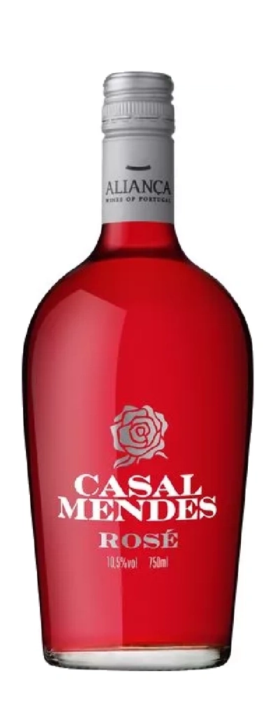 Flasche Casal Mendes Rosé Wein mit silbernem Etikett