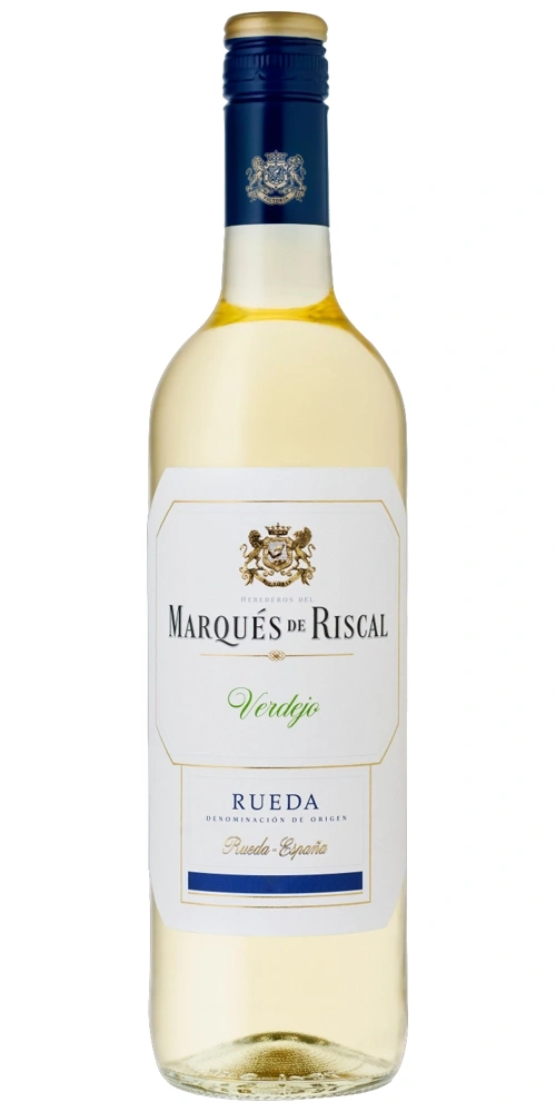 Flasche Marques de Riscal Verdejo Wein mit blauem Etikett