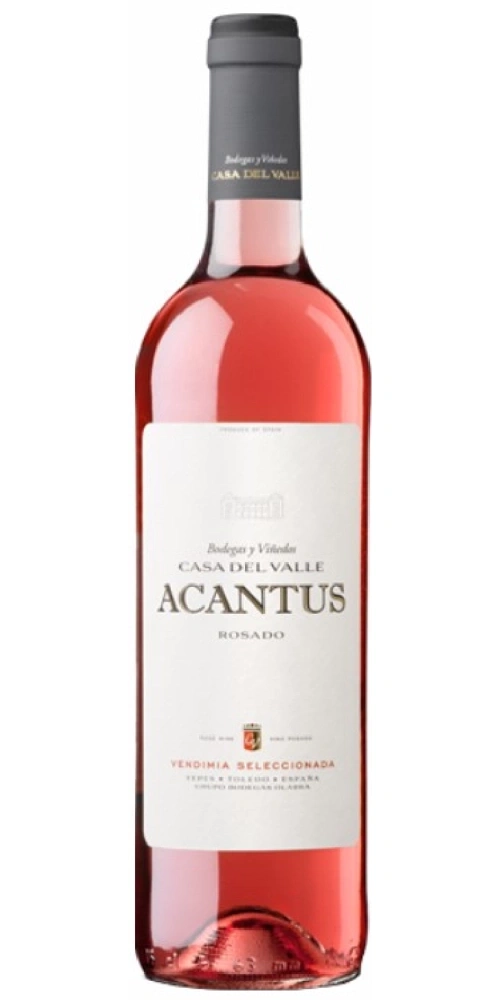 Eine Flasche Roséwein von Casa Del Valle, Marke Acantus, Rosado Wein.