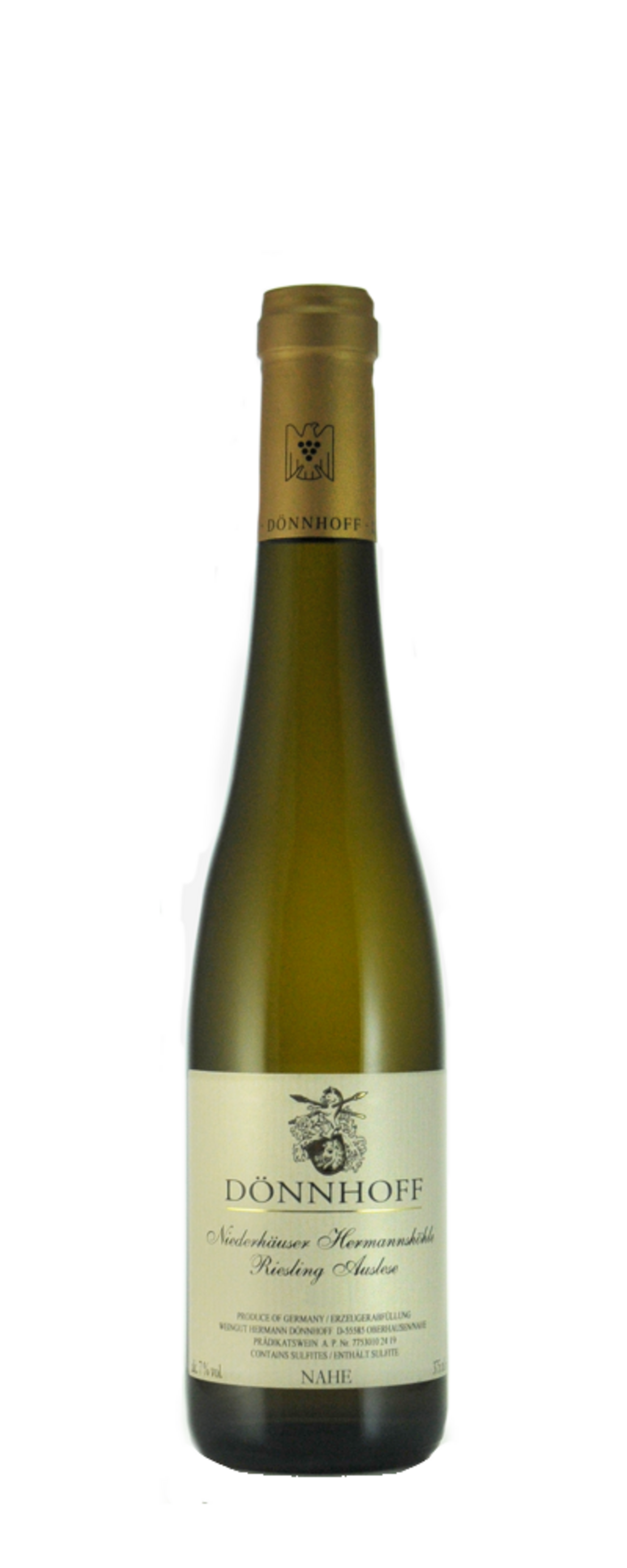 Weinflasche DÖNNHOFF, Niederhäuser Hermannshöhle Riesling Auslese, 7% vol, Nahe