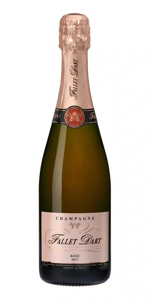 Flasche Champagner Rosé Brut Fallet Dart mit Etikett