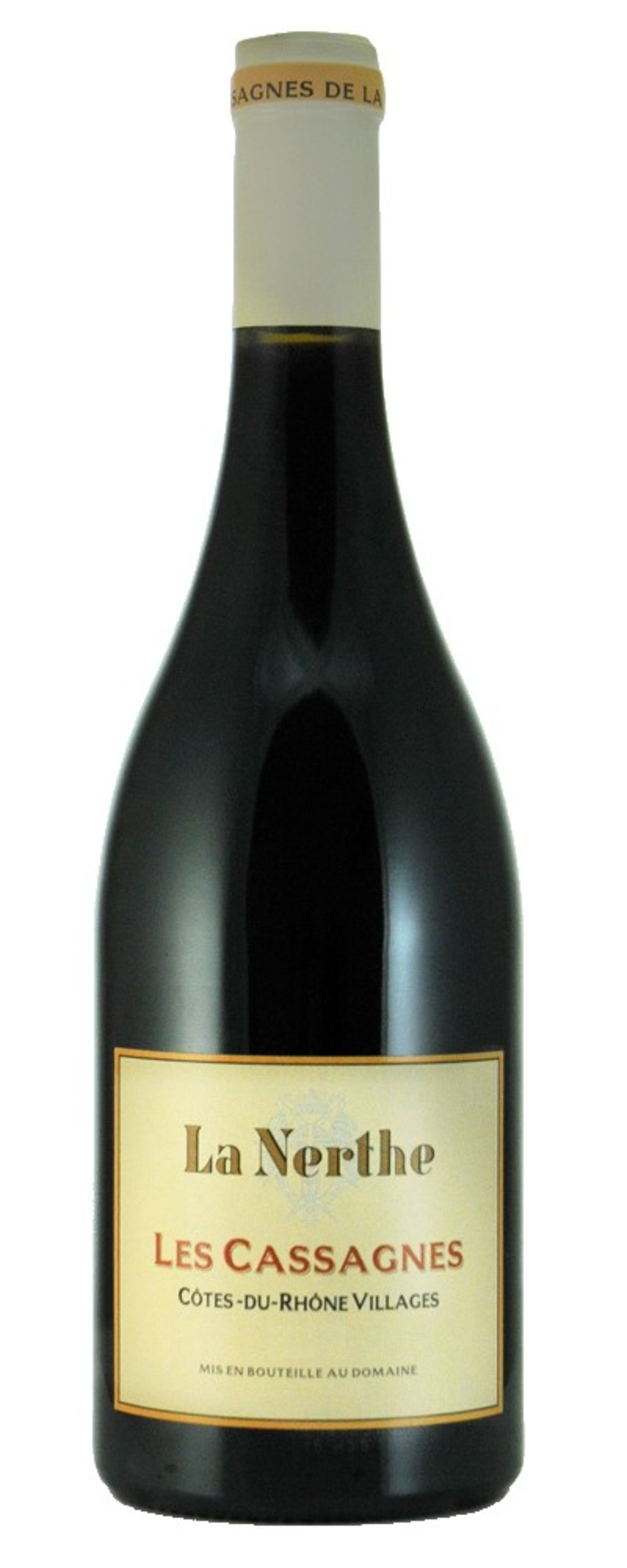 Wein-Flasche mit Etikett 'La Nerthe Les Cassagnes Côtes-du-Rhône Villages'