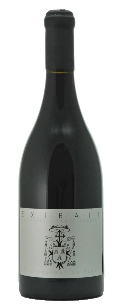 Wein-Flasche mit Etikett, Aufschrift 'EXTRAIT', 'Châteauneuf du Pape'