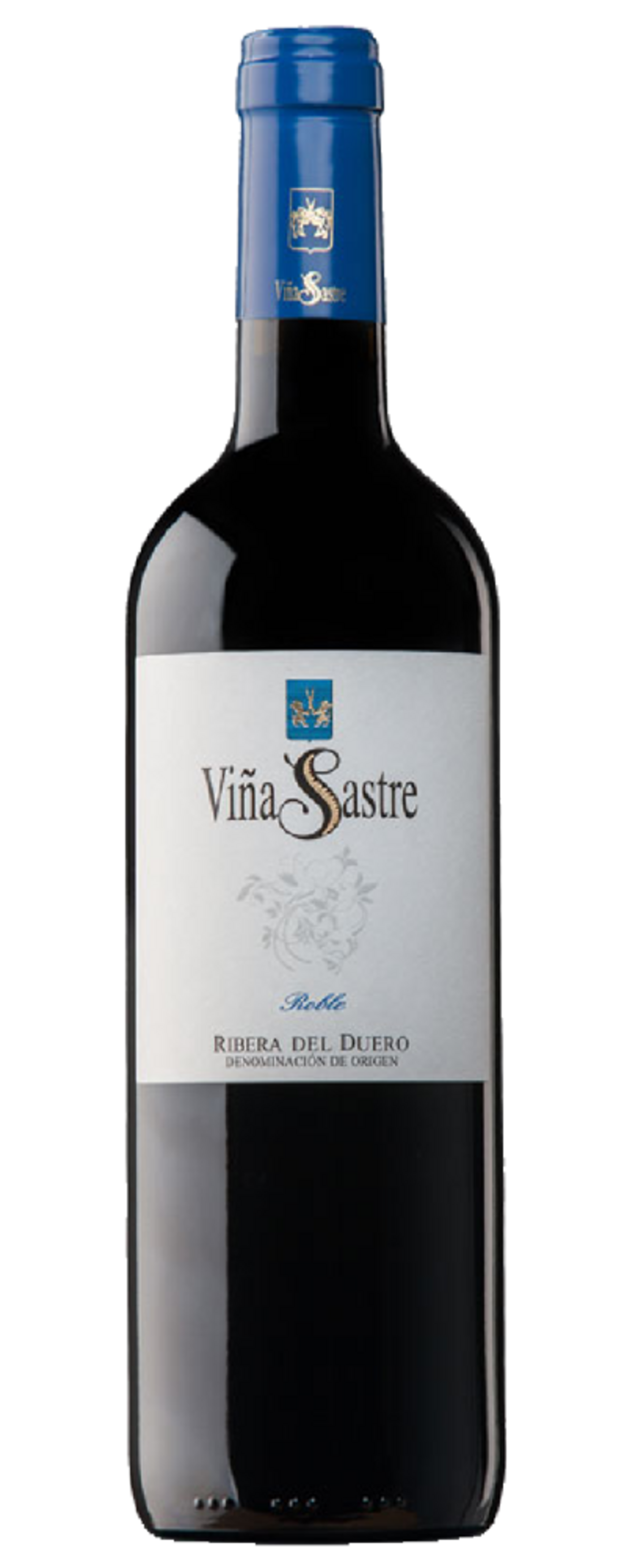 Wein-Flasche von Viña Sastre, Ribera del Duero, Roble, blau-gold