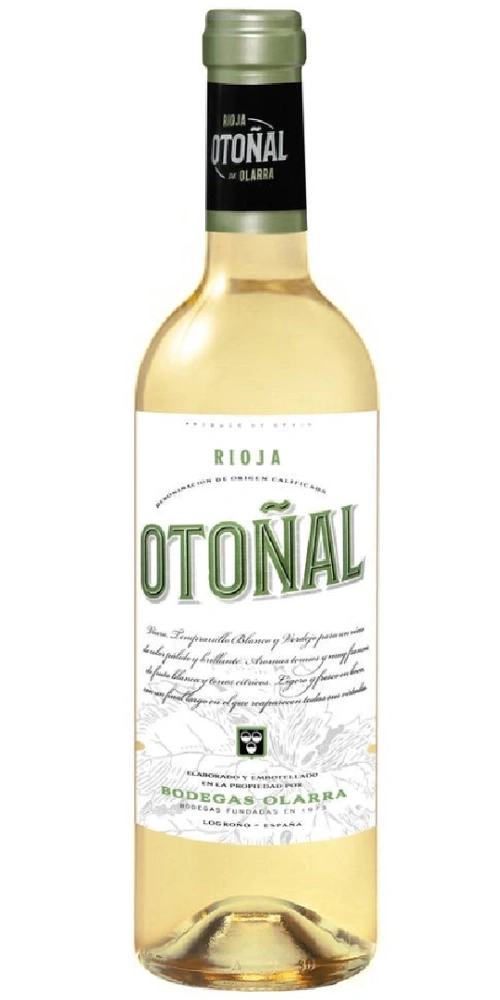Eine Flasche Weißwein mit dem Etikett Otonal von Bodegas Olavida