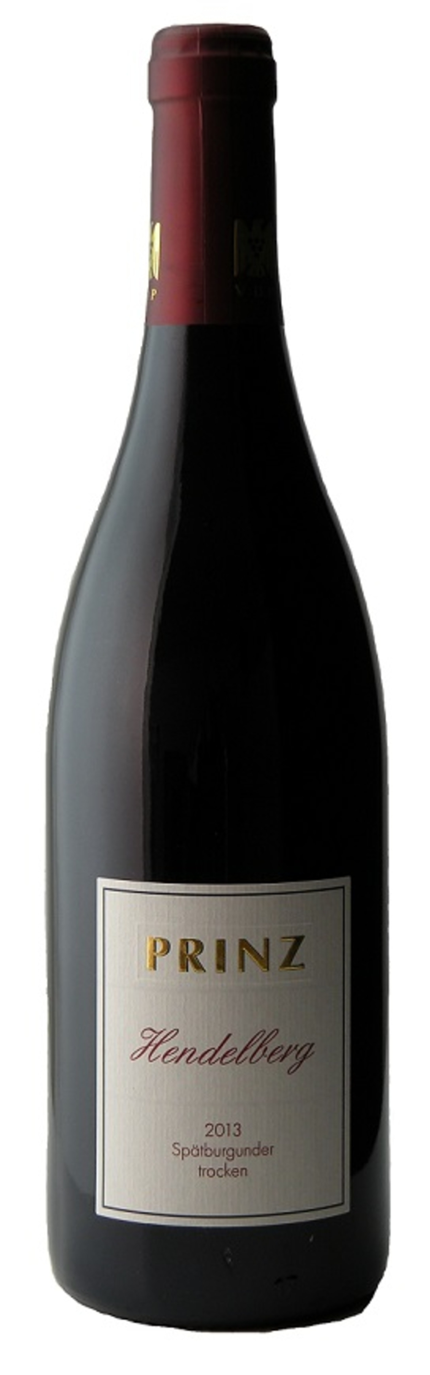 Wein-Flasche von Prinz, Hendelberg, Spätburgunder trocken, 2013, Rotwein