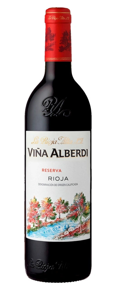 Wein, Viña Alberdi, Rioja, Reserva, Rotwein, Flasche, spanisch, Alkohol, Getränk, Etikett