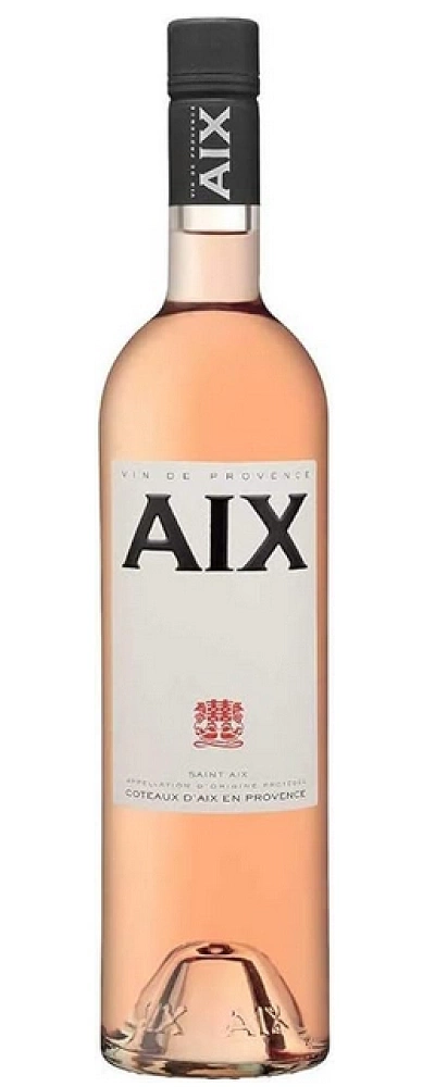 Roséwein-Flasche mit dem Etikett 'AIX' und dem Schriftzug 'Vin de Provence'.