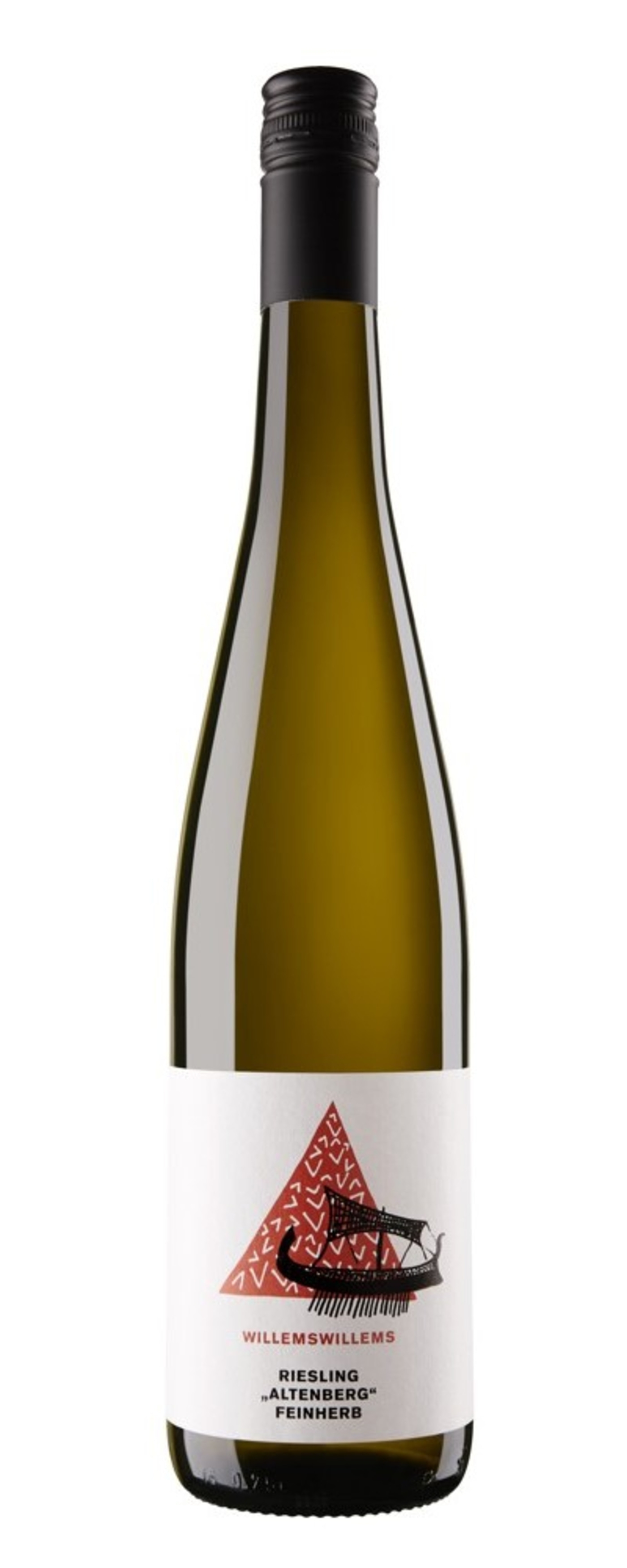 Weinflasche mit Etikett, das den Namen und die Art des Weins zeigt.