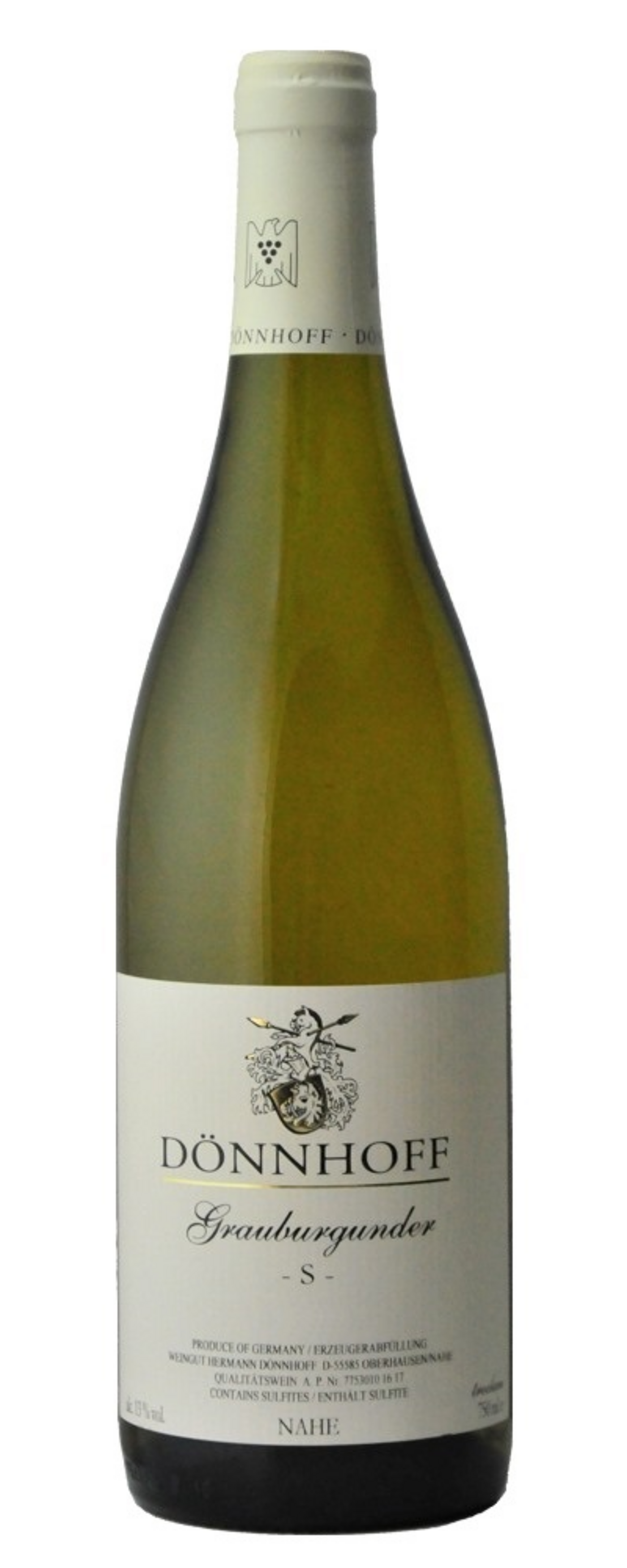 Weinflasche DÖNNHOFF Grauburgunder, Nahe, Deutschland, Weißwein, Wein, Flasche