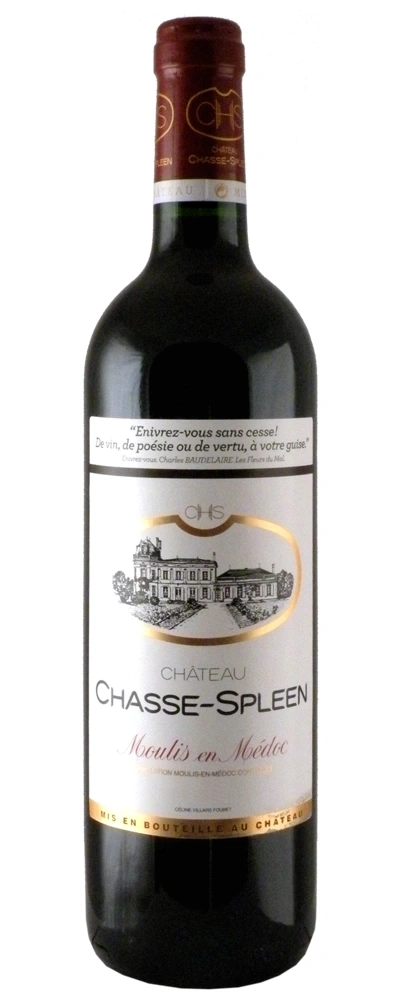 Wein Chateau Chasse-Spleen, Moulis en Médoc, Zitat Baudelaire, Flasche, Rotwein, Genuss, Frankreich