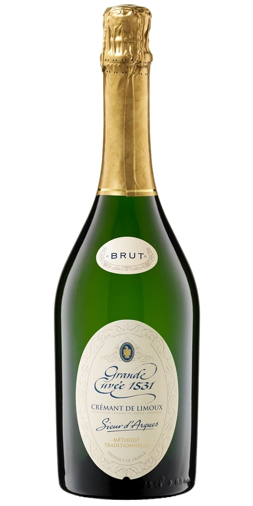 Flasche Crémant de Limoux Brut mit goldener Kappe