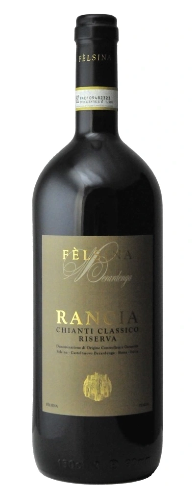 Felsina Rancia Chianti Classico Riserva Wein. Italienischer Rotwein, Flasche, Etikett.
