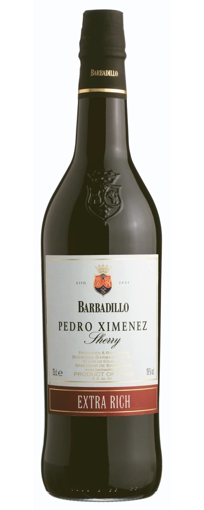 Eine Flasche Pedro Ximenez Sherry von Barbadillo, Extra Rich.