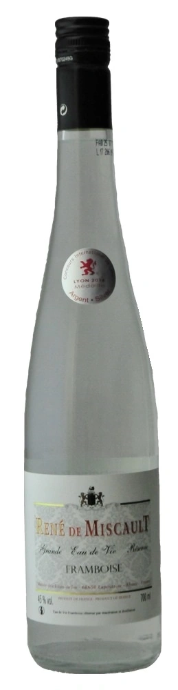 Flasche René de Miscault, Grande Eau de Vie, Framboise, 45%, Lyon 2019, Argent