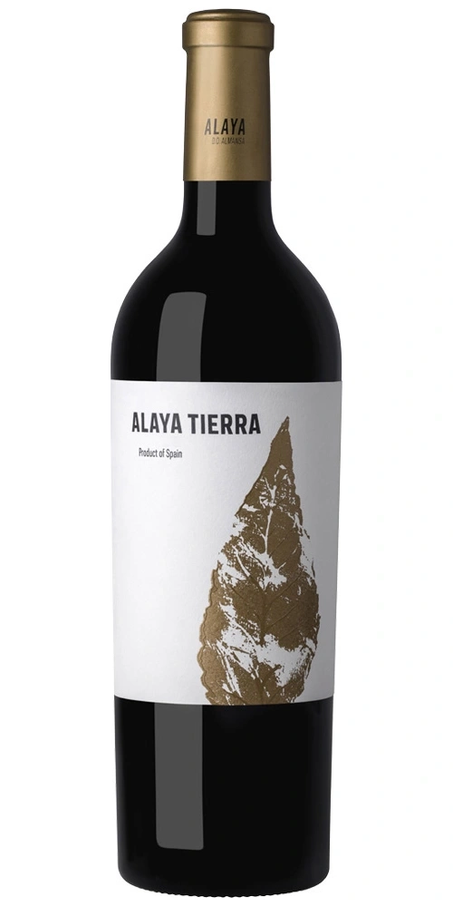 Rotwein Flasche mit goldenem Etikett und Blattmotiv