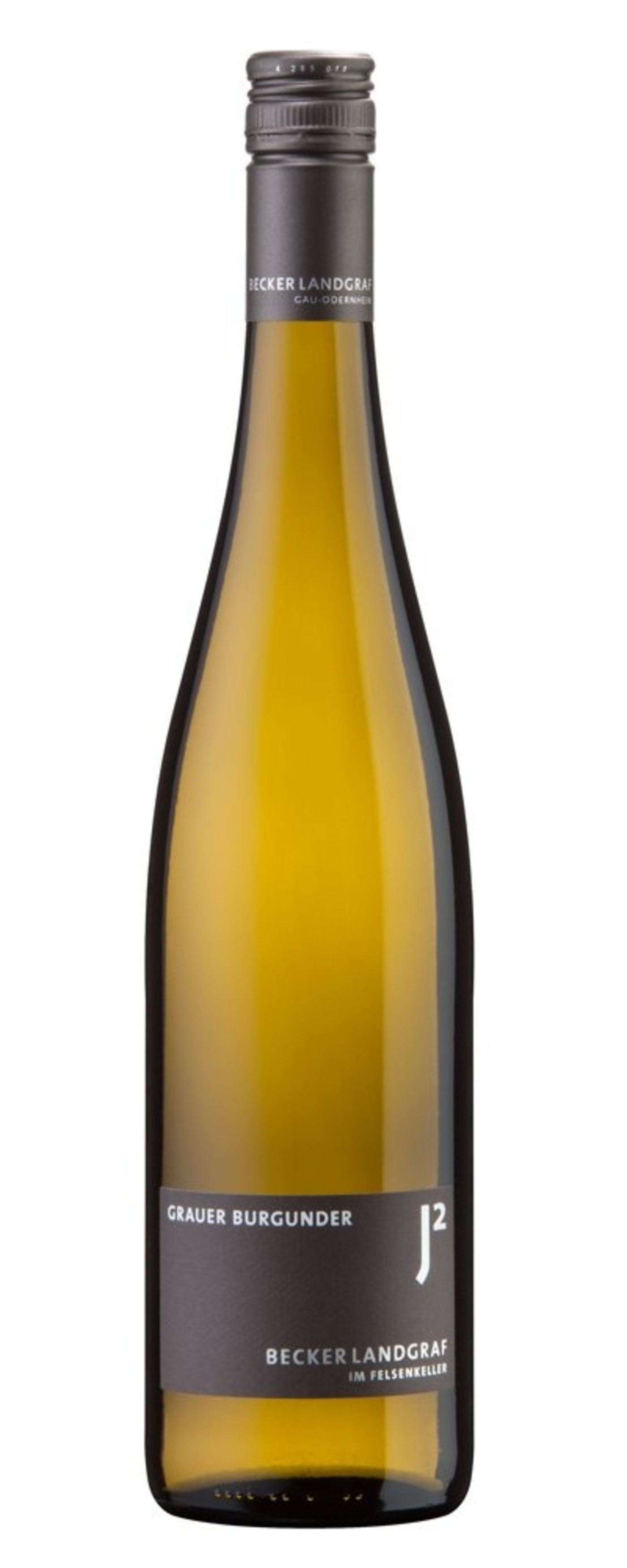 Weinflasche mit Aufschrift Grauer Burgunder von Becker Landgraf